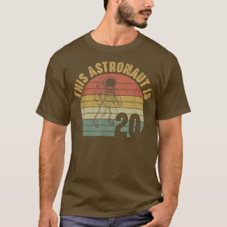 T-shirt Astronaut 20th Birthday 20 Year Old Galay Space Pl