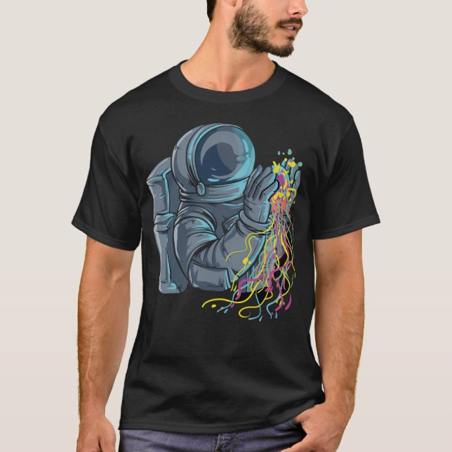 T-shirt Astronaut À La Méduse Colorée (Devant)