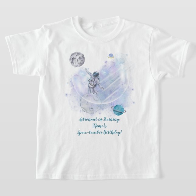 T-shirt Astronaut Adventure : Célébration cosmique de [Nom (Poser)