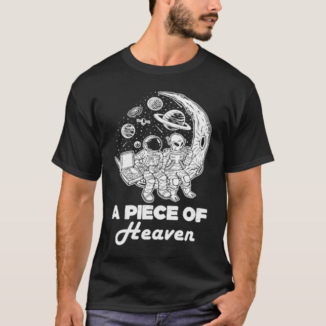 T-shirt Astronaut Alien Eating Pizza On Moon Pizza Lover G (Devant)