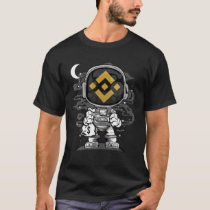 T-shirt Astronaut Argent Binance BNB Coin Crypto Token Mur