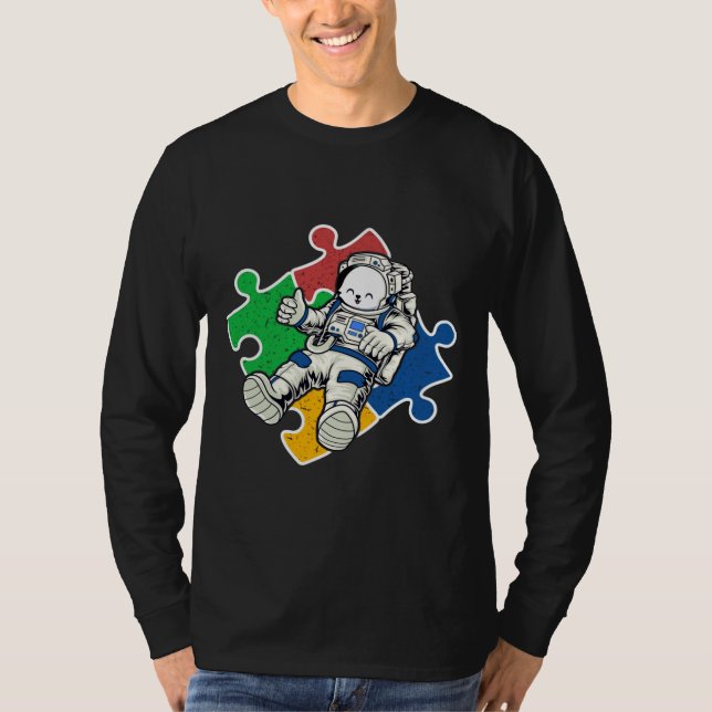 T-shirt Astronaut Autisme Funny Bunny Astronaut (Devant)