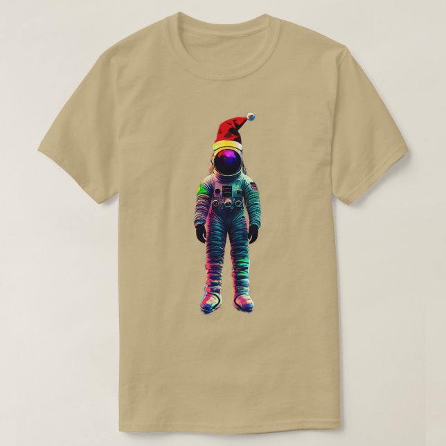 T-shirt Astronaut avec Casquette de Noël (Design devant)