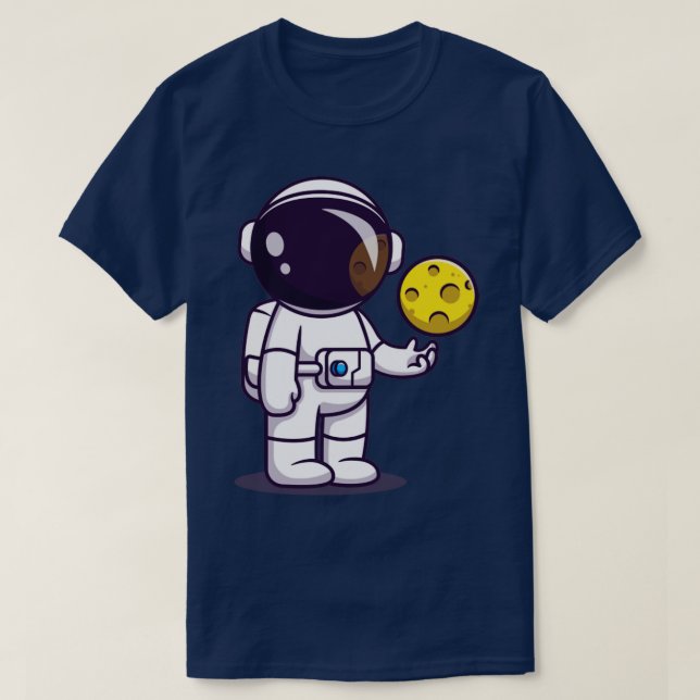 T-shirt Astronaut Avec Dessin À Balle Lune (Design devant)