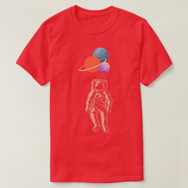 T-shirt Astronaut Balloon Astronaut Space Planet  (Design devant)