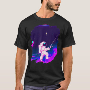 T-shirt Astronaut Bateau de pêche Espace Océan Lac Cool Po