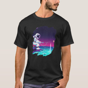 T-shirt Astronaut Bateau de pêche Espace Océan Lac Cool Po