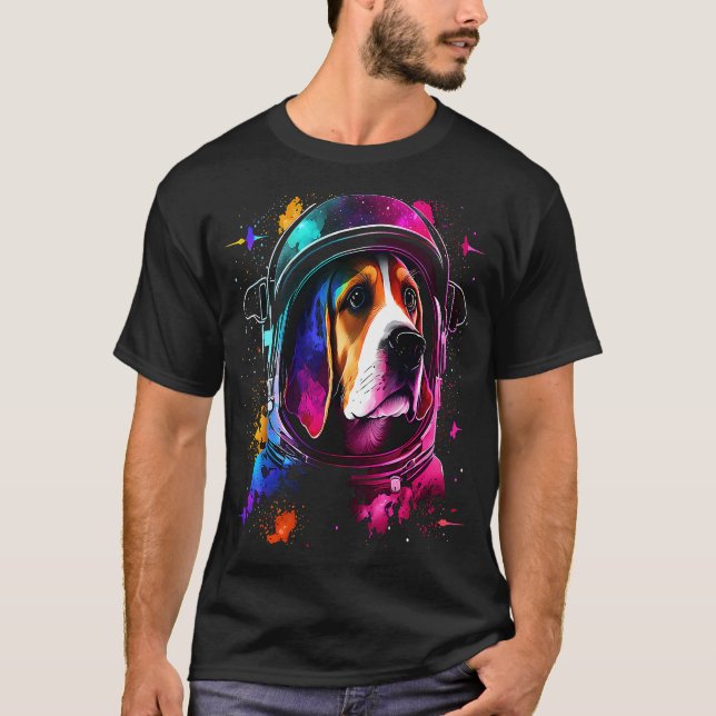 T-shirt Astronaut beagle dans Space Dog Cosmic Explorer (Devant)