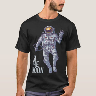 T-shirt Astronaut Bitcoin À La Lune - Texte Léger