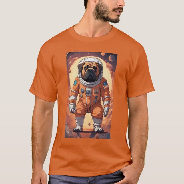 T-shirt Astronaut Bullmastiff (Devant)