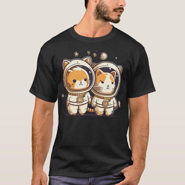 T-shirt Astronaut Cats-01 (Devant)