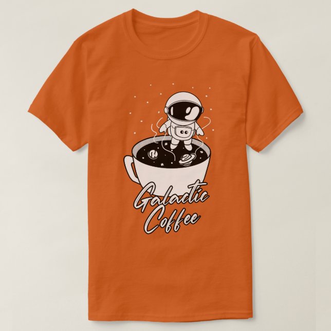 T-shirt Astronaut De Café Galactique Dans L'Espace (Design devant)