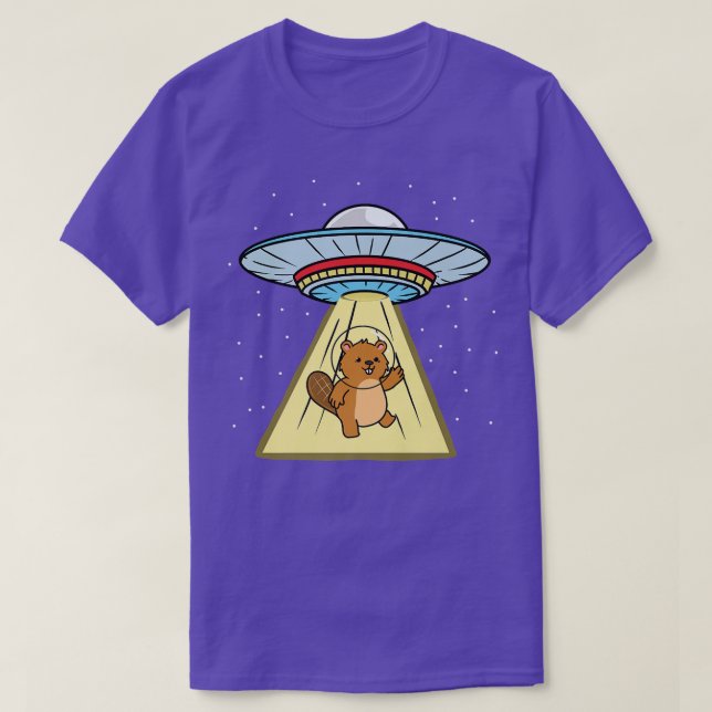 T-shirt Astronaut De Castor D'Enlèvement De L'Ufo (Design devant)