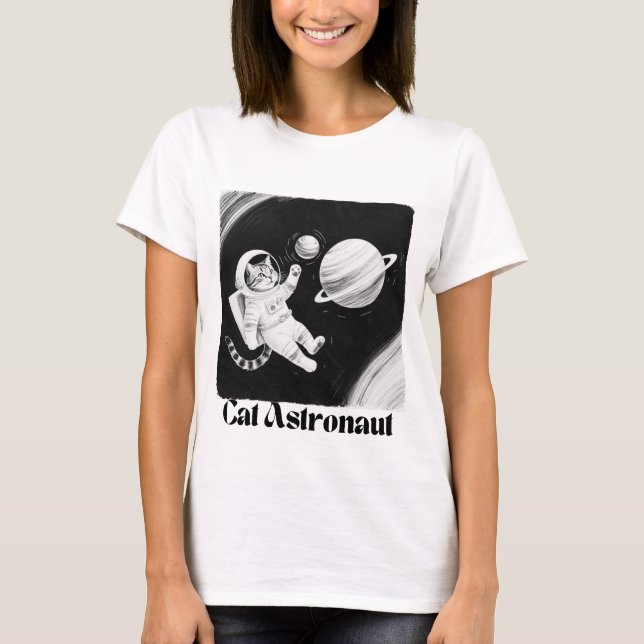 T-shirt Astronaut de chat (Devant)