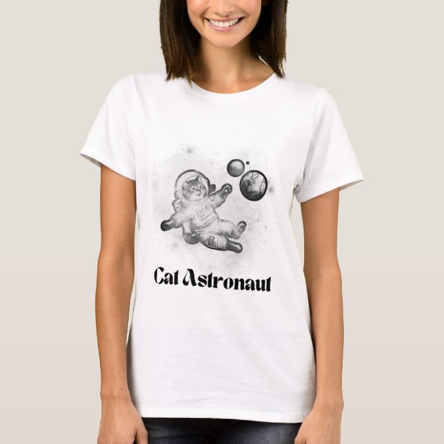 T-shirt Astronaut de chat (Devant)