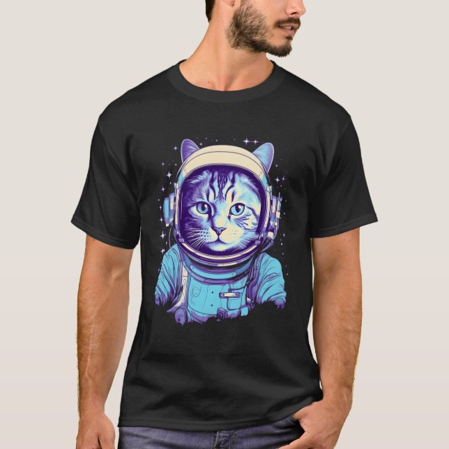 T-shirt Astronaut de chats Vaporwave (Devant)