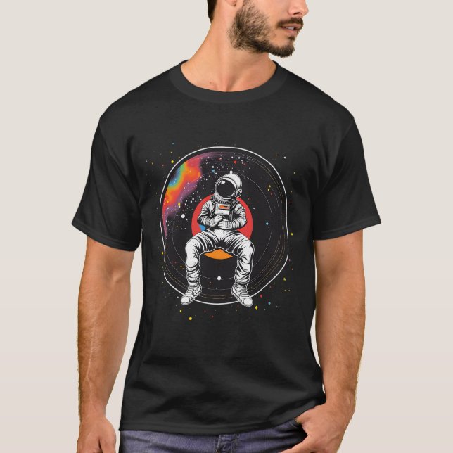 T-shirt Astronaut de vinyle de son cosmique (Devant)