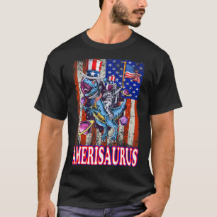 T-shirt Astronaut Dinosaur 4 juillet Garçons Hommes Ameris
