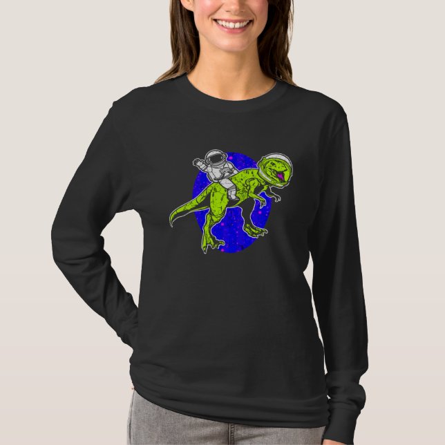 T-shirt Astronaut Dinosaur Science Fiction Space Travel (Devant)