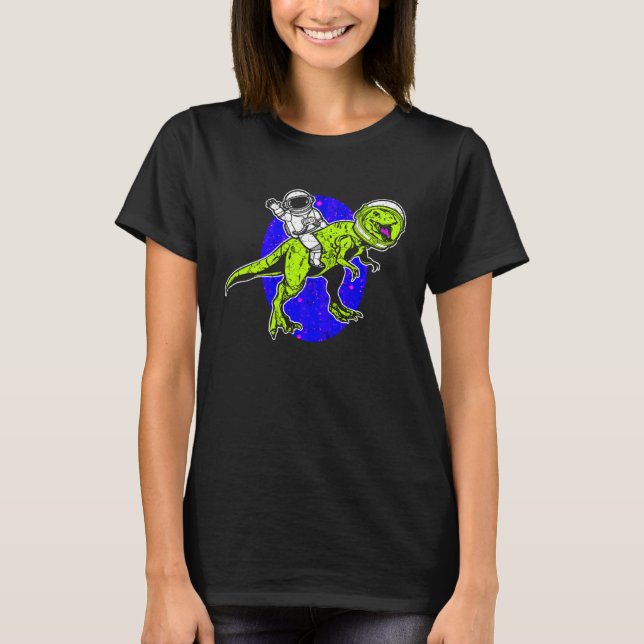 T-shirt Astronaut Dinosaur Science Fiction Space Travel (Devant)