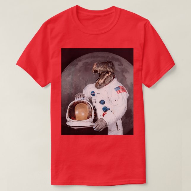 T-shirt Astronaut Dinosaur TRex (Design devant)