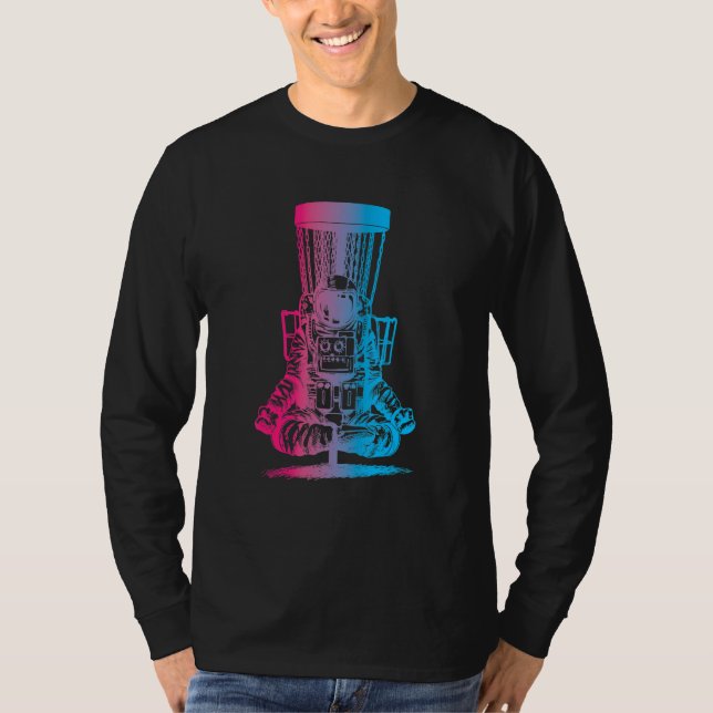 T-shirt Astronaut Disque Golf Panier de Yoga (Devant)