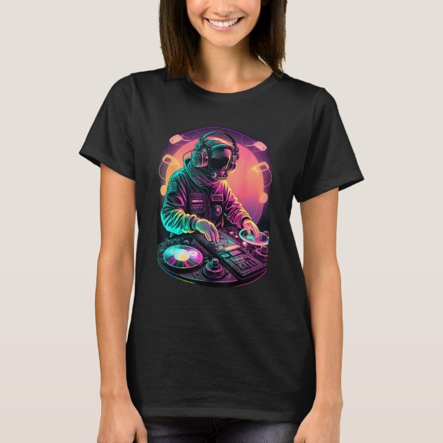 T-shirt Astronaut DJ, DJing in Space, EDM cool Graphic (Devant)