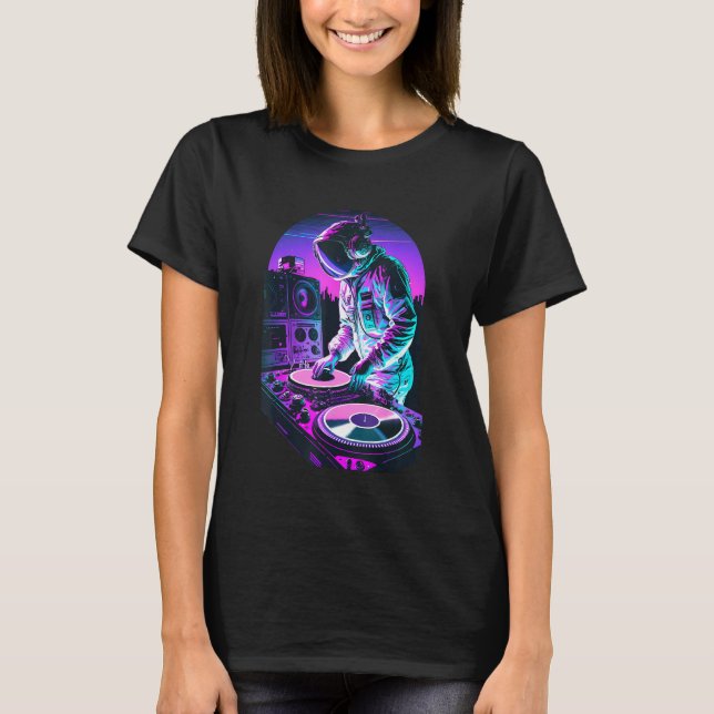 T-shirt Astronaut DJ DJing in Space EDM cool Graphic Vapor (Devant)