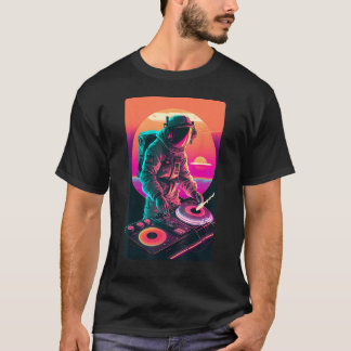 T-shirt Astronaut DJ DJing in Space EDM cool Vaporwave Gra