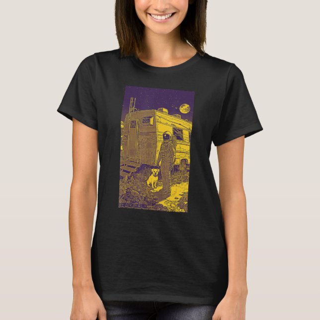 T-shirt Astronaut Dog Space  No Place Like Home  Cool Grap (Devant)