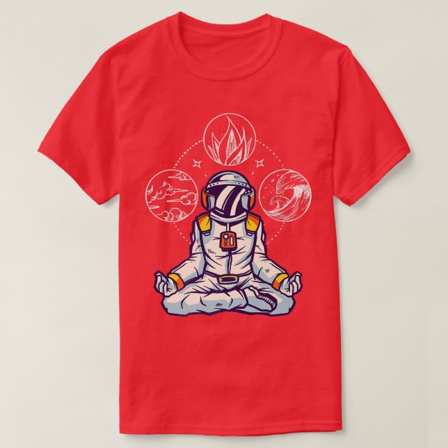 T-shirt Astronaut Elemental Space Meditation I Elements As (Design devant)