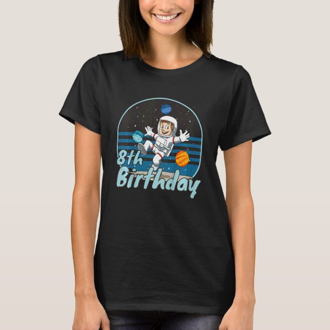 T-shirt Astronaut Enfants 8e anniversaire Space Kids Party (Devant)