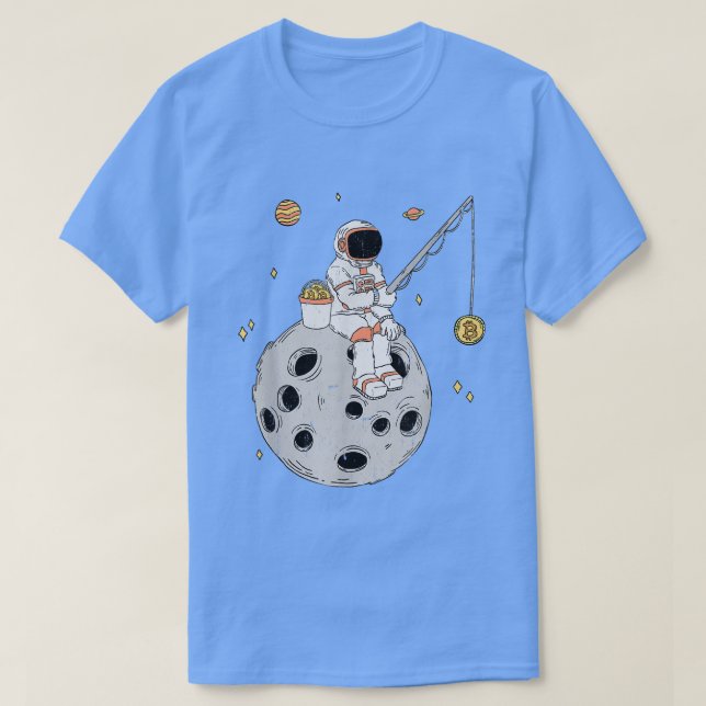 T-shirt Astronaut Fishing Bitcoin Stock négociant de march (Design devant)