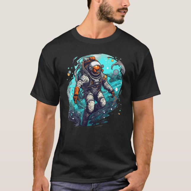 T-shirt Astronaut Floating in the Water  Cool Astronaut Gr (Devant)