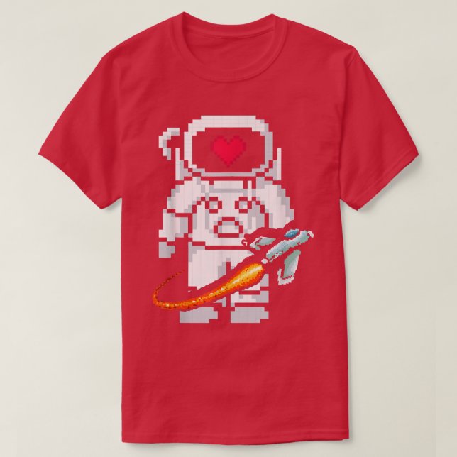 T-shirt Astronaut Gamer Space Ship Rocket Galaxy Universe (Design devant)