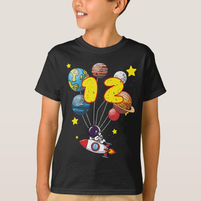 T-shirt Astronaut garçon 12e anniversaire cadeau 12 ans en (Devant)
