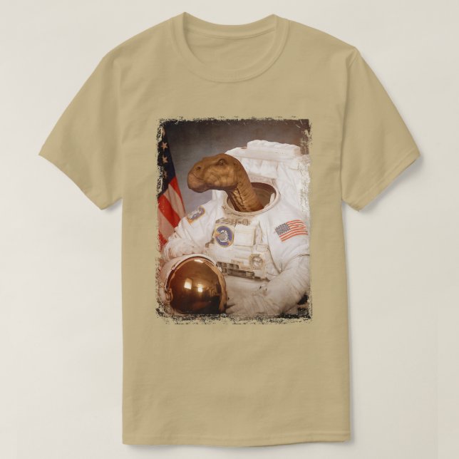 T-shirt Astronaut Iguanodon Costume spatial Lune Rocket Sc (Design devant)