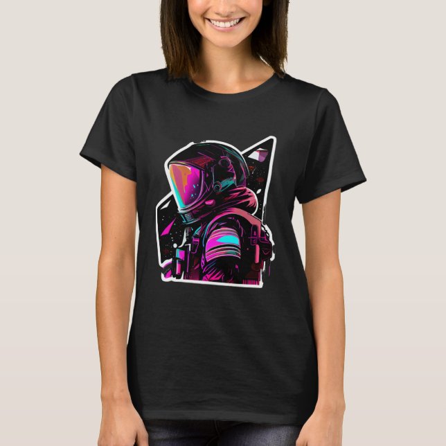 T-shirt Astronaut in Space Aesthetic Wave Planet Eclipse   (Devant)