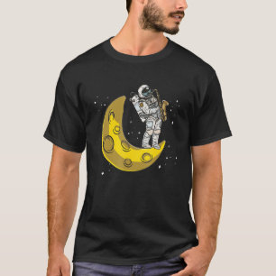 T-shirt Astronaut Jouant Saxofón Jazz Musique Atante Del S