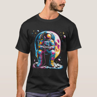 T-shirt Astronaut Jouer Jeu Vidéo Jeu Nerd