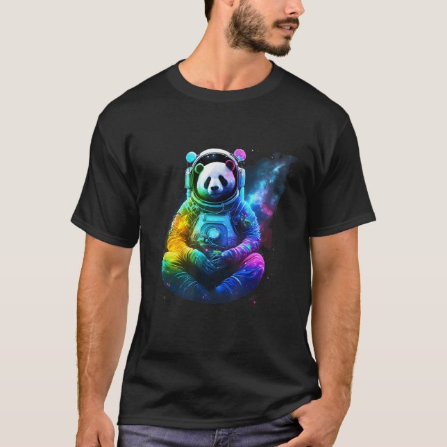 T-shirt Astronaut Panda Dans L'Espace Animal Cosmique Colo (Devant)