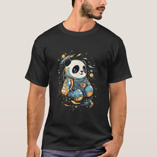 T-shirt Astronaut Panda Outer Space Panda Bear Kawaii (Devant)