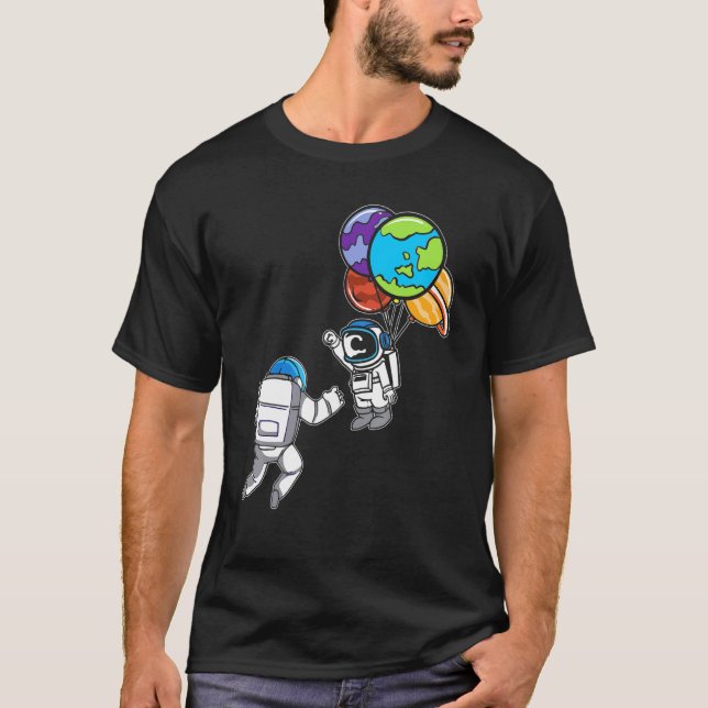 T-shirt Astronaut Planet Balloon Exploration de l'espace (Devant)