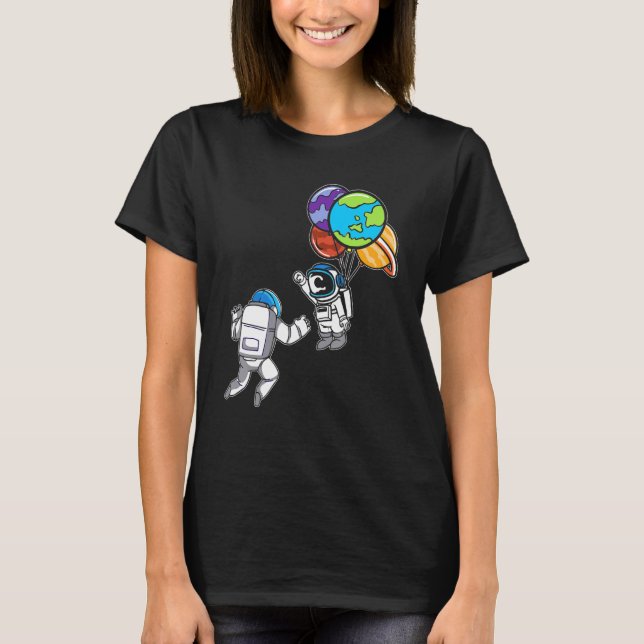 T-shirt Astronaut Planet Balloon Exploration de l'espace (Devant)