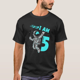 T-shirt Astronaut Planet vaisseau spatial Joyeux 5e annive