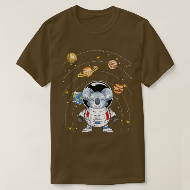 T-shirt Astronaut Planètes d'astronomie spatiale animale A (Design devant)