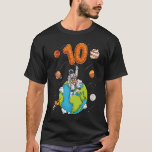 T-shirt Astronaut Planètes Espace 10 Dix Ans 10ème Birt