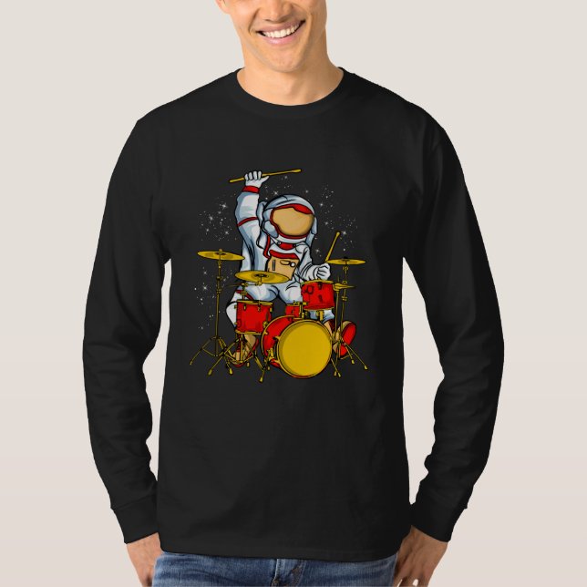 T-shirt Astronaut Plays Drummer Galaxy Space Children (Devant)