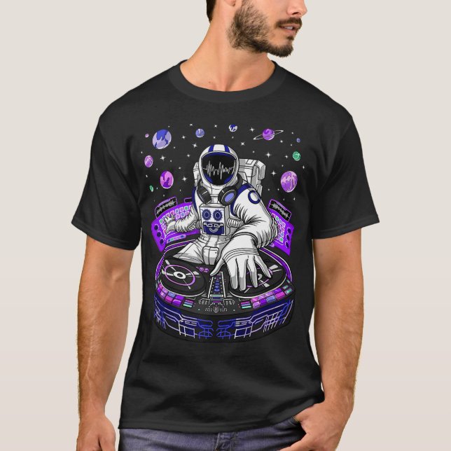 T-shirt Astronaut Psychedelic Music DJ Psytrance Techno ED (Devant)