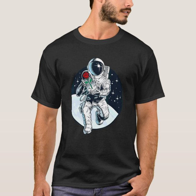 T-shirt Astronaut Romantique dans l'espace Spaceman avec R (Devant)